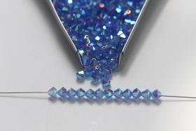 4mm Preciosa Sapphire 2X Aurore Boreale Bicones Beads 36/72/144/432/720 Pieces PREMIUM MATERIALS,embroidery materials, jewelry supplies