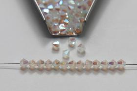 4mm Preciosa White Opal 2X Aurore Boreale Bicones Beads 36/72/144/432/720 Pieces PREMIUM MATERIALS,embroidery materials