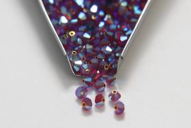 4mm Preciosa Siam 2X Aurore Boreale Bicones Beads 36/72/144/432/720 Pieces PREMIUM MATERIALS,embroidery materials, jewelry supplies