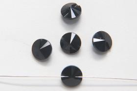 10mm Jet Vintage Swarovski 3015 Sew On Rivoli Button Genuine Swarovski Crystal 2/6/12 pieces