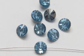 10mm Aquamarine Vintage Swarovski 3015 Sew On Rivoli Button Genuine Swarovski Crystal 2/6/12 pieces