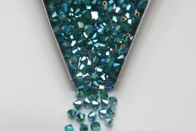 4mm Preciosa Blue Zircon 2X Aurore Boreale Bicones Beads 36/72/144/432/720 Pieces PREMIUM MATERIALS,embroidery materials, jewelry