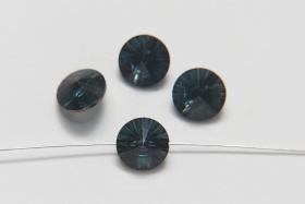 12mm Montana Vintage Swarovski 3015 Sew On Rivoli Button Genuine Swarovski Crystal 2/6/12 pieces