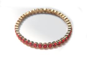 Swarovski Stretch Bezel Chain Bracelet Light Siam / Siam 137E00P3218C F13 Gold 03-05 mil Swarovski Stretch Bezel jewelry, hand cuffs