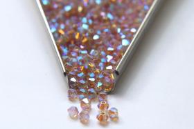 Swarovski (3/4mm) Light Colorado Topaz AB 2X FC Bicones Rainbow Beads 36/72/144/432/720 Pieces rainbow beads, jewelry making, couture