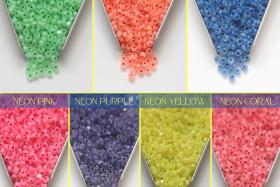 8/0 Charlotte Cut Beads OPAL Neon Linings Grams frosted glass beads jewelry supply native beads embroidery supply