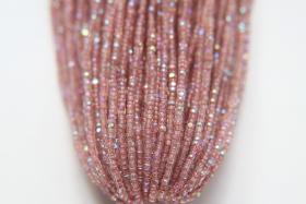 11/0 Hanks Charlotte Cut Beads Patina Neon Pink Lined Aurore Boreale Hanks PREMIUM SEED BEADS Native Supplies