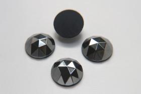 Preciosa 18 mm Jet Hematite Vintage Rauten Flat Back Cabochon old ornaments making