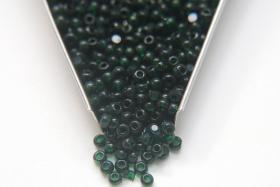 8/0 Charlotte Cut Beads Transparent Deep Green glass beads jewelry supply vintage findings craft supply rare materials bijoux
