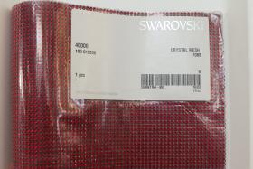 Swarovski Crystal Mesh Standard Sheet in Siam (40000) 500x200mm Black Plating back