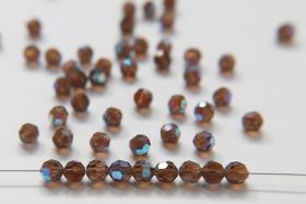 6mm Swarovski Elements Article 5000 Smoked Topaz Aurore Boreale Faceted Round Beads jewelry making ornament