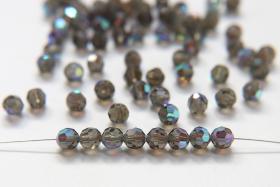 6mm Swarovski Elements Article 5000 Smoky Quartz Aurore Boreale Faceted Round Beads jewelry making ornament