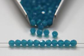 4mm Vintage Swarovski crystal beads Caribbean Blue Opal faceted round beads article 5000 PREMIUM rare vintage supplies jewelry making