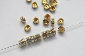 Swarovski Spacer Rondelle 177506 6mm Metal findings vintage components jewelry making craft supplies decorations