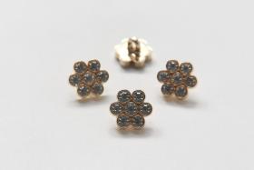 12mm flower Round Vintage Swarovski Stud Buttons 6 pieces Crystal Button Beads & Jewelry Supplies for Jewelry Making