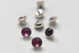 10mm Rare Swarovski Amethyst Crystaletts Bezel Buttons 6 pieces Swarovski Crystal vintage articles