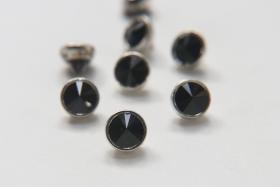 10mm Rare Swarovski Jet Crystaletts Bezel Buttons 6 pieces Swarovski Crystal vintage articles