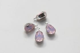 SWAROVSKI Pear Drop in drop setting silver plated 18x11mm 2 pieces jewelry supplies pendant