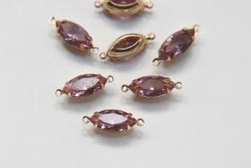 Swarovski 1219488 15x7 Navette Fancy Stones 2 ring Gold Plated setting in Light Amethyst 2 Pieces jewelry supplies findings