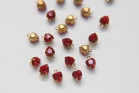 Swarovski 6mm Fancy heart Stones 1 ring setting drop dangle in Light Siam 6 Pieces jewelry supplies findings