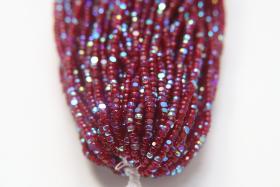8/0 Hanks Charlotte Cut Beads Patina Transparent Garnet Aurore Boreale Hanks PREMIUM SEED BEADS Native Supplies ornament making