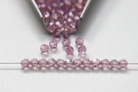 4mm Vintage Swarovski crystal beads Light Amethyst faceted round beads article 5000 PREMIUM rare vintage supplies jewelry making