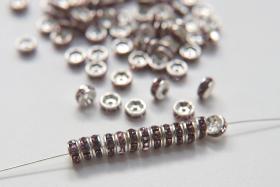 Swarovski Spacer Rondelle 177506 6mm Metal findings vintage components jewelry making craft supplies decorations