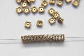 Swarovski Square Spacer Rondelle 177604 5mm Metal findings vintage components jewelry making craft supplies decorations