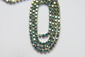 12ss Swarovski Close Cup Chain in Emerald Aurore Boreale Made in Austria couture material Bridal Supplies Jewelry Making