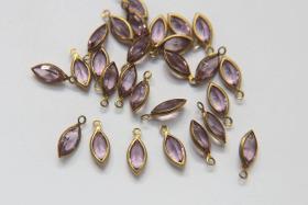 Swarovski 1530010M1T0 10x5 Navette Fancy Stones 1 ring Brass setting in Light Amethyst 4 Pieces jewelry supplies findings