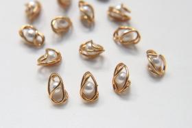 Swarovski 13x6 Fancy pearl gold plated 4 Pieces jewelry supplies findings ornaments making