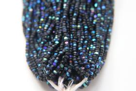 8/0 Hanks Charlotte Cut Beads Patina Matt Black Aurore Boreale Hanks PREMIUM SEED BEADS Native Supplies ornament making