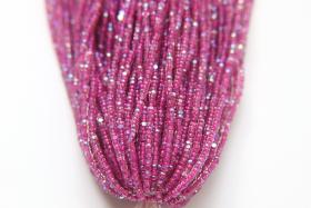 11/0 Hanks Charlotte Cut Beads Patina Electric Fuchsia Lined Aurore Boreale 1/5/25/50/100 Hanks PREMIUM SEED BEADS, Native Supplies