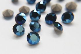 55 ss Swarovski Vintage Metallic Blue Rhinestones Foiled jewelry making ring accessories