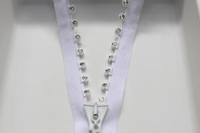 SS24 (24 inch) Swarovski Crystal Rhinestone White Zipper closed at one end by PC