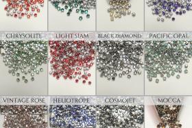 12ss Clear Flatback Swarovski Rose Montees, 3.25mm Silver Plated Mounted Rose Montees, in colors, sewon, embroidery materials, wedding deco