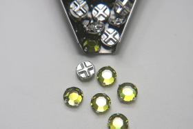 40ss Clear Flatback Vintage Swarovski Crystal Olivine Rose Montees 9mm Silver Plated Mounted Rose sewon embroidery materials wedding