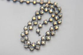 16ss Swarovski 2088 Chain in Flat Back White Opal Vintage Black Settings Bridal Supplies Jewelry Making premium lace