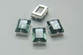 Swarovski 18x13 Crystal Erinite 4527 step cut Silver Clips Sewon 4 hole embroidery material sewing jewelry making craft vintage supply
