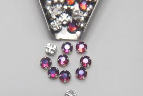 30ss Clear Flatback Vintage Swarovski Crystal Volcano Rose Montees 7mm Silver Plated Mounted Rose sewon embroidery materials wedding