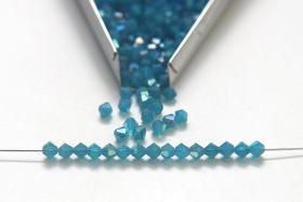 Swarovski 4mm Caribbean Blue Opal 1X  Aurore Boreale Bicones Rainbow Beads bracelets making embroidery materials