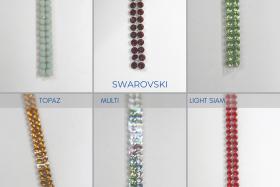 Swarovski 400001 Hotfix chain Round Rhinestone lace in Silver Plating 6mm thick for embellishments Jewellery couture jacket trimming