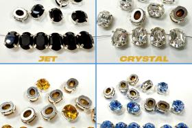 PRECIOSA 12x10 VINTAGE Oval Silver Clips Sewon 4 hole embroidery materials sewing jewelry making craft vintage supplies