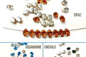 Swarovski 8x6 MM Oval Vintage Crystal Prong Settings SILVER SETTINGS strass embellishments vintage rare
