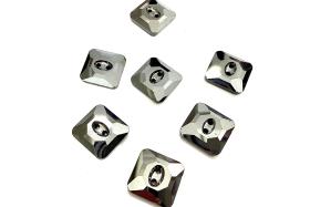Jet Hematite (3017) Swarovski Crystal Square Faceted Buttons for Sewing Projects - 14mm Vintage Crystal Button Beads and Jewelry Supplies