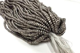 8/0 Hanks Charlotte Cut Beads Gunmetal Hanks PREMIUM SEED BEADS Native Supplies ornament making