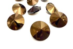 16mm Jet Nut Vintage Swarovski 3015 Sew On Rivoli Button Genuine Swarovski Crystal