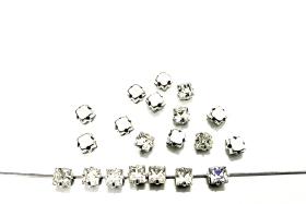 4mm square Swarovski Crystal Montees 4mm silver Plated Mounted Rose Montees sewon embroidery materials wedding decoration