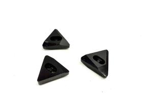 10mm Swarovski 3028 Triangle Jet Black Button 2/6/12 pieces
