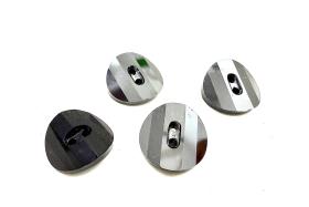 Swarovski 3016 Jet Hematite 12 mm Round Button Potato chip slightly twisted Cystal sewing